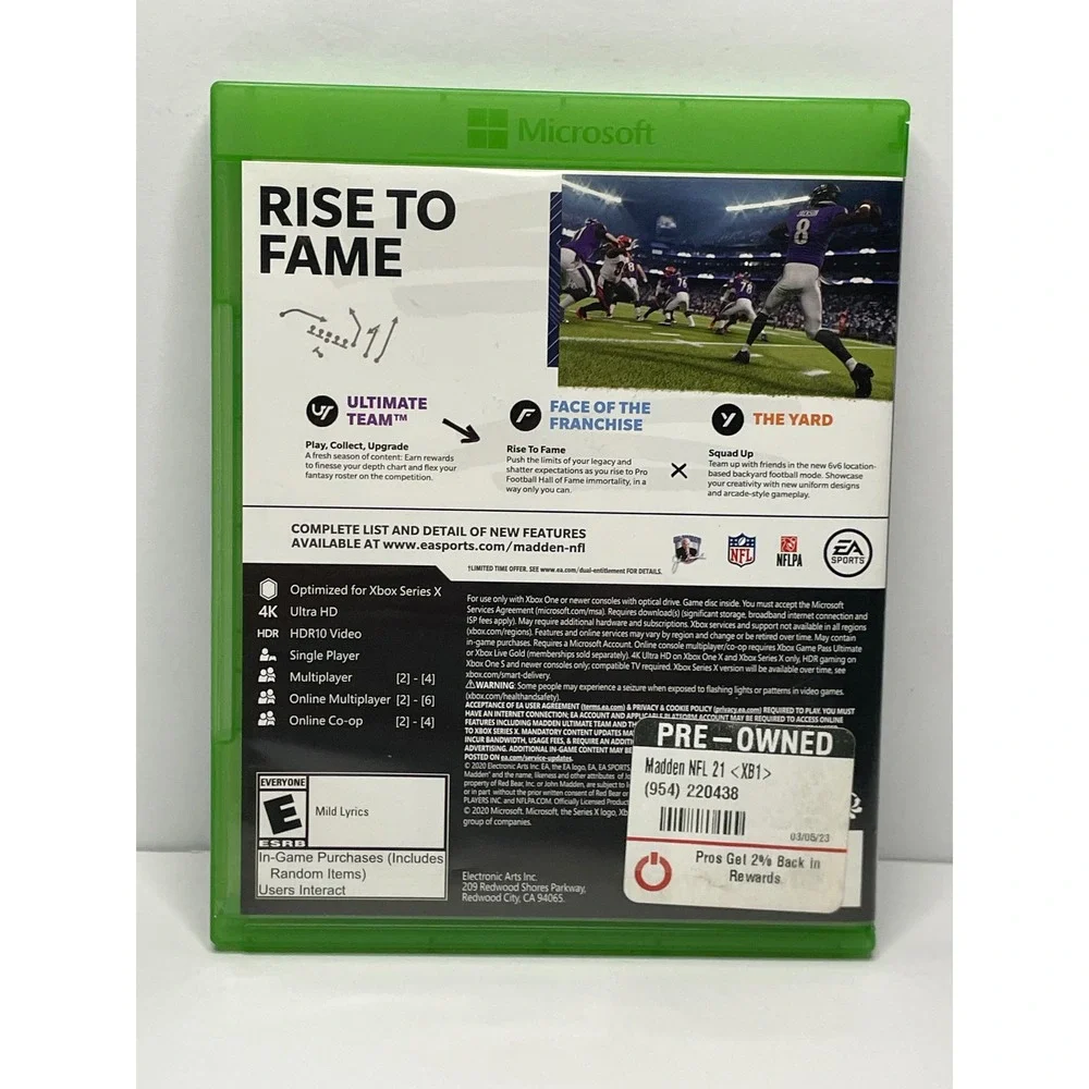 Madden NFL 21 Xbox One Xbox Series X EA Sports Football Game Lamar Jackson V171
